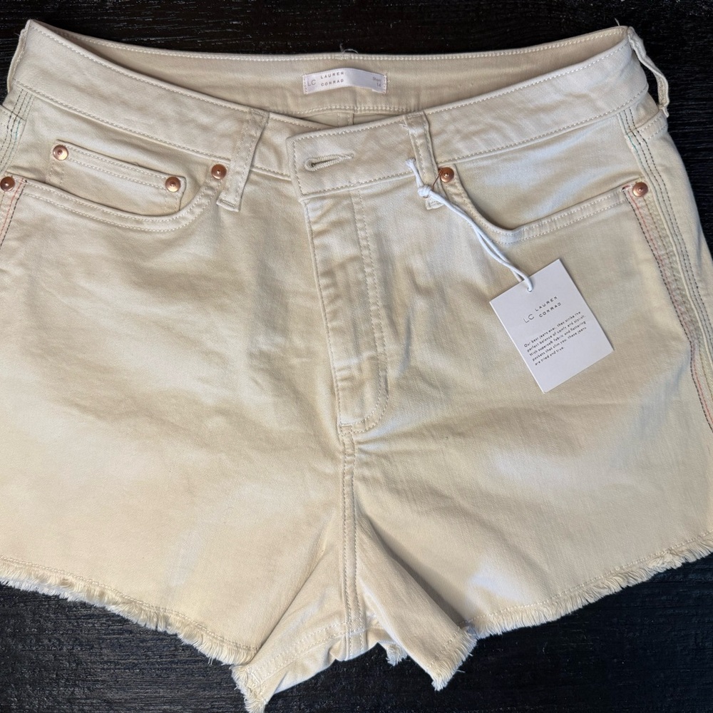 LC Lauren Conrad Cream Jean Shorts